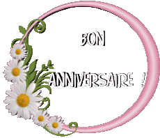 Messagi Francese Bon Anniversaire Floral Sfondo trasparente 021 