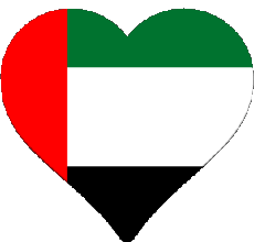 Drapeaux Asie Emirats Arabes Unis Coeur 