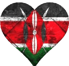 Drapeaux Afrique Kenya Coeur 