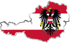 Bandiere Europa Austria Carta Geografica 