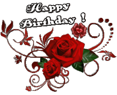 Messages Anglais Happy Birthday Floral 004 