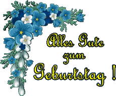 Messages German Alles Gute zum Geburtstag Blumen Transparent Background 002 