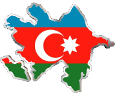 Banderas Asia Azerbaiyán Diverso 