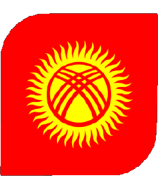 Bandiere Asia Kyrgyzstan Quadrato 