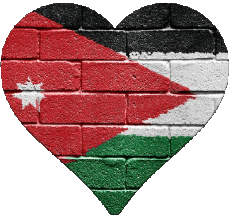 Banderas Asia Jordania Corazón 