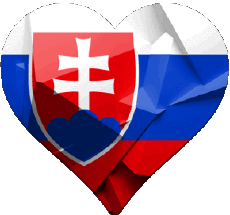 Flags Europe Slovakia Heart 