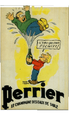 Humor -  Fun KUNST Retro Poster - Marken Perrier 