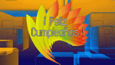 Mensajes Español Feliz Cumpleaños Abstracto - Geométrico Fondo animado 002 