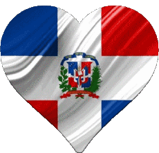 Flags America Dominican Republic Heart 