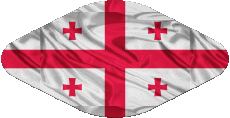 Drapeaux Asie Géorgie Ovale 02 
