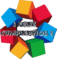 Mensajes Español Feliz Cumpleaños Abstracto - Geométrico Fondo transparente 004 