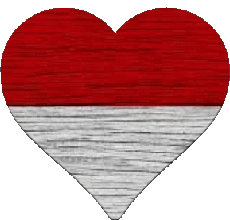 Banderas Europa Mónaco Corazón 