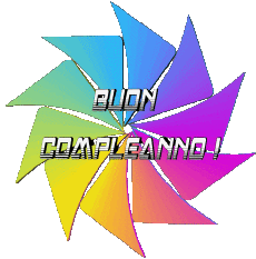 Messagi Italiano Buon Compleanno Astratto - Geometrico Sfondo trasparente 016 