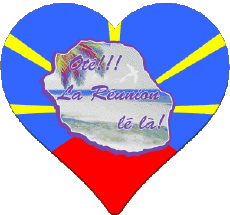 Flags France D.O.M - T.O.M La Réunion Heart 