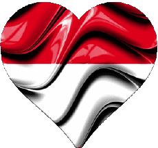 Bandiere Asia Indonesia Cuore 