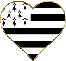 Bandiere Francia Regioni Bretagna Cuore 