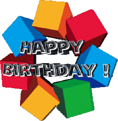 Mensajes Inglés Happy Birthday Abstract - Geometric Fondo transparente 004 