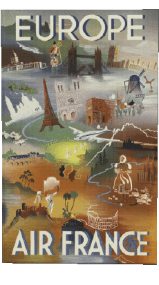 Humour - Fun Affiches Rétro - Marques Air France 