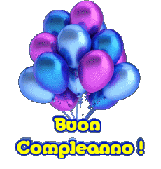 Messagi Italiano Buon Compleanno Palloncini - Coriandoli 004 