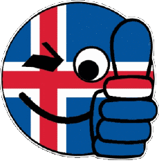 Drapeaux Europe Islande Smiley - OK 
