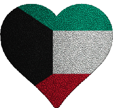 Flags Asia Kuwait Heart 