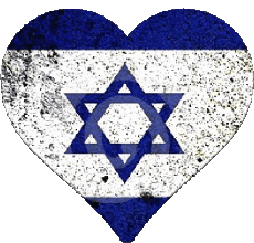 Drapeaux Asie Israël Coeur 