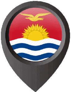 Drapeaux Océanie Kiribati Epingle de Localisation 