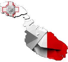 Banderas Europa Malta Mapa 