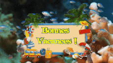 Mensajes Francés Bonnes Vacances Fondo animado 006 