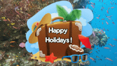 Messages English Happy Holidays Animated Background 005 