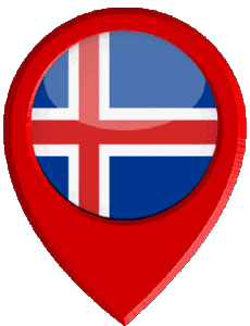 Flags Europe Iceland Location Pin 