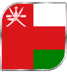 Drapeaux Asie Oman Carré 