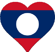Bandiere Asia Laos Cuore 