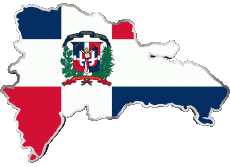 Drapeaux Amériques République Dominicaine carte 