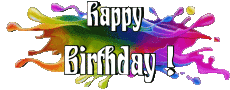 Messages English Happy Birthday Abstract - Geometric Transparent Background 012 