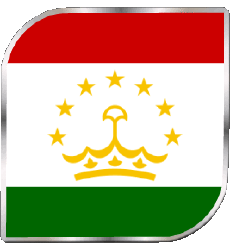 Drapeaux Asie Tadjikistan Carré 
