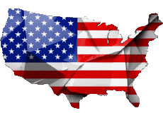 Drapeaux Amériques U.S.A carte 