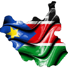 Fahnen Afrika Südsudan Karte 