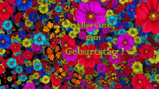Messages German Alles Gute zum Geburtstag Schmetterlinge Animated Background 002 