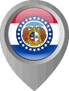 Banderas América U.S.A - Estados Missouri Marcador de ubicación 