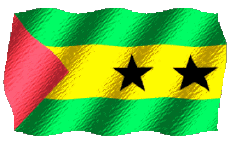 Banderas África Santo Tomé y Príncipe Ondulación 