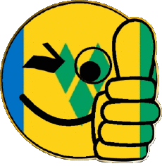 Drapeaux Amériques Saint Vincent et les Grenadines Smiley - OK 