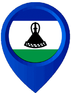 Drapeaux Afrique Lesotho Epingle de Localisation 