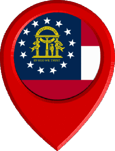 Flags America U.S.A - States Georgia Location Pin 