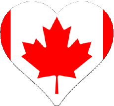 Drapeaux Amériques Canada Coeur 