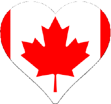 Flags America Canada Heart 