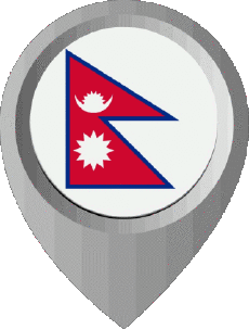 Banderas Asia Nepal Marcador de ubicación 
