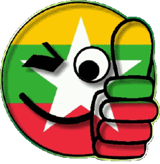 Drapeaux Asie Birmanie Smiley - OK 