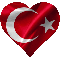 Banderas Asia Turquía Corazón 