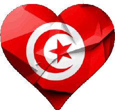 Banderas África Túnez Corazón 